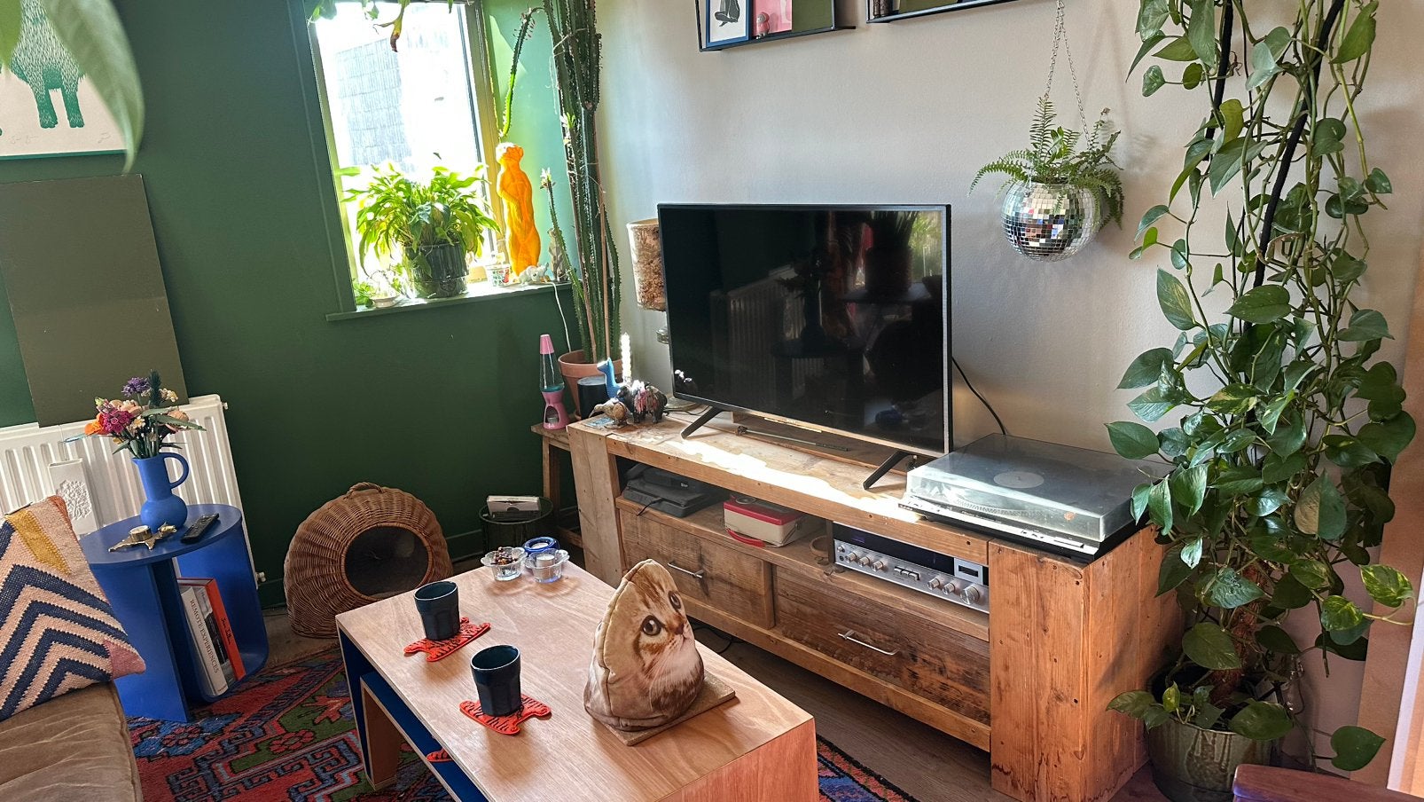 Tv kast / tv meubel, Ophalen, Gebruikt, 150 tot 200 cm, Steigerhout