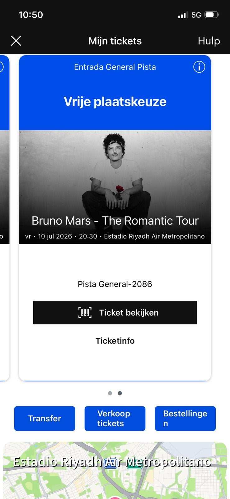2 staanplaats tickets Bruno Mars Madrid, Twee personen, November