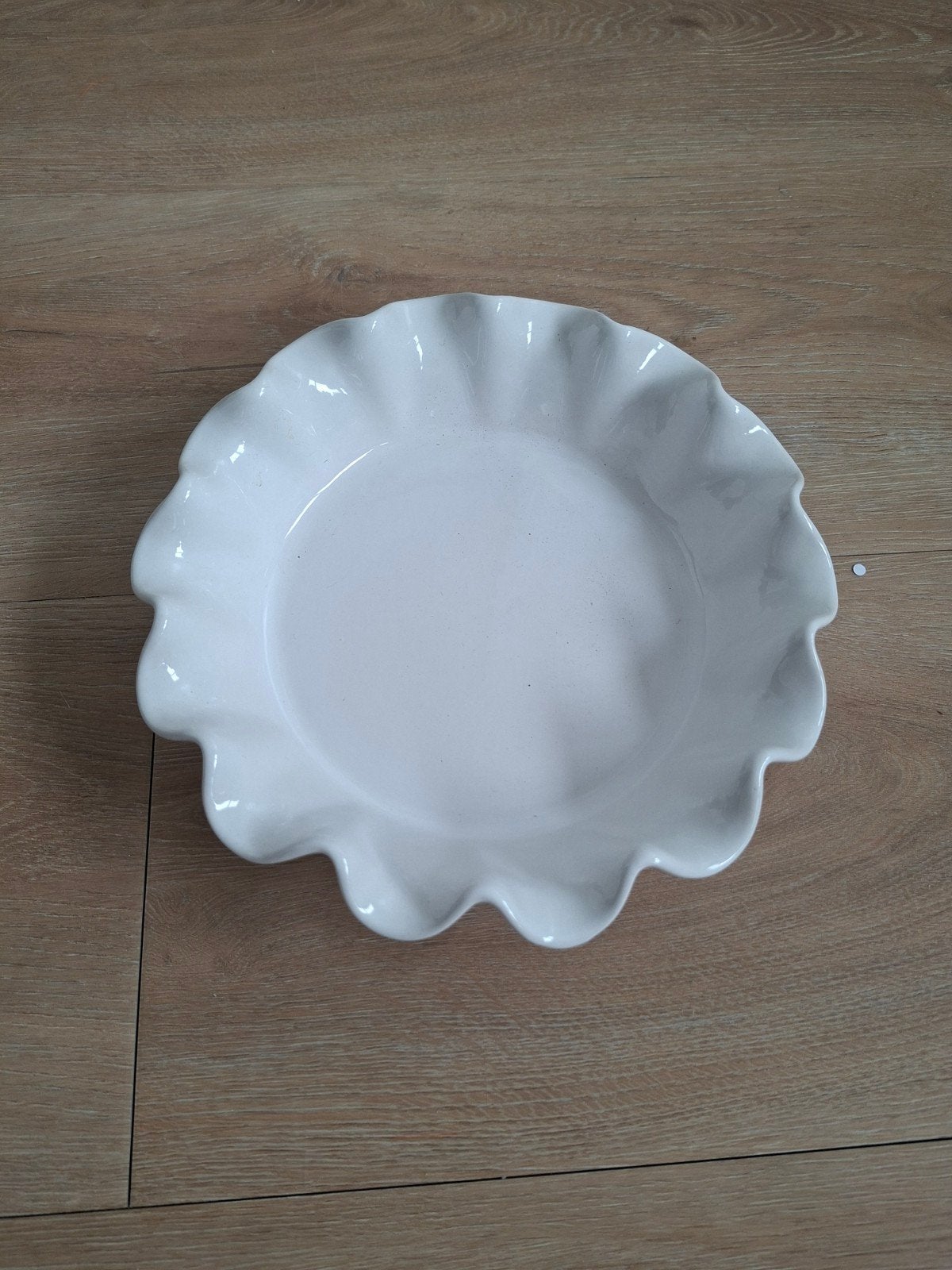 Emile Henry Ovenschaal Wit - 26,5 cm, Porselein of Keramiek, Schaal, Rond, Geribbeld