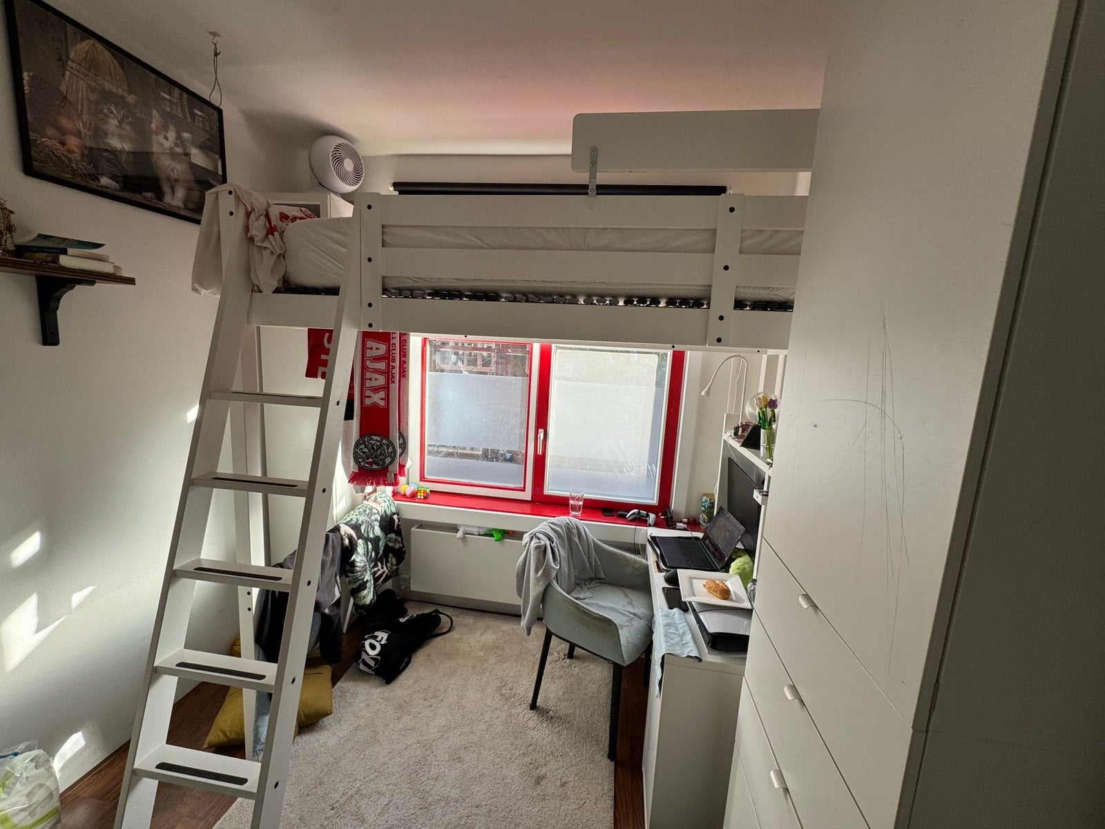 IKEA Stora hoogslaper - Wit 90x200cm, Ophalen, Gebruikt, Eenpersoons, 160 tot 180 cm