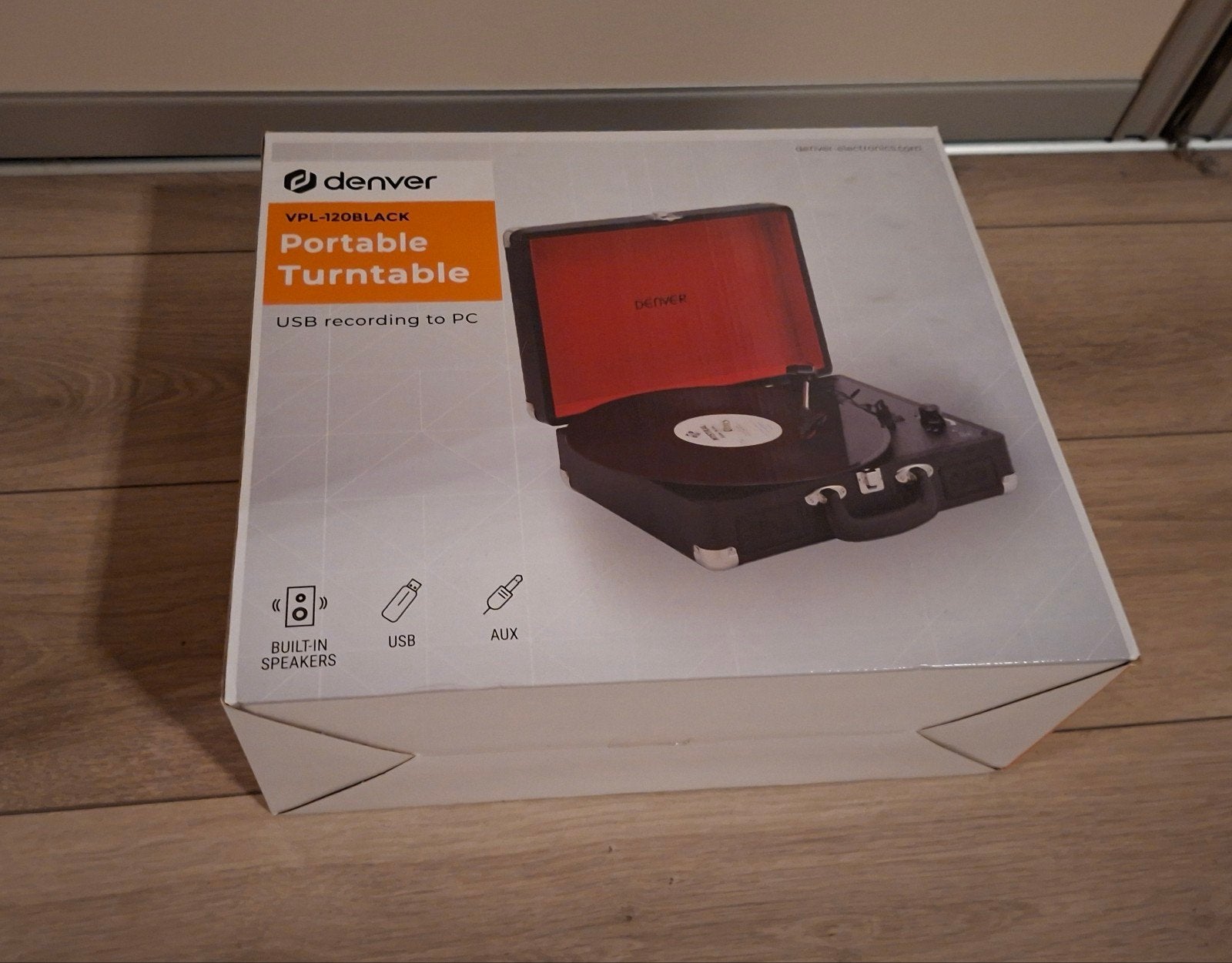 Denver draagbare platenspeler met USB, Zo goed als nieuw, USB-aansluiting, Platenspeler, Ophalen