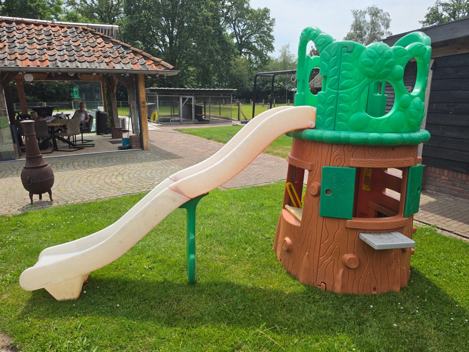Smoby boomstamhut, Ophalen, Glijbaan