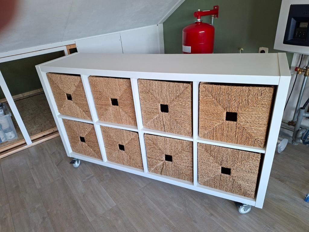Ikea Kallax kast met 8 manden, Gebruikt, 100 tot 150 cm, Modern, praktisch, Ophalen of Verzenden