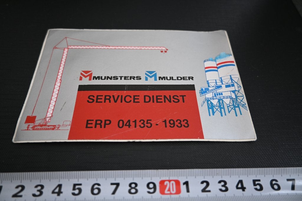 sticker Erp MUNSTERS MULDER service dienst 04135-1933, Verzamelen, Ophalen, Zo goed als nieuw