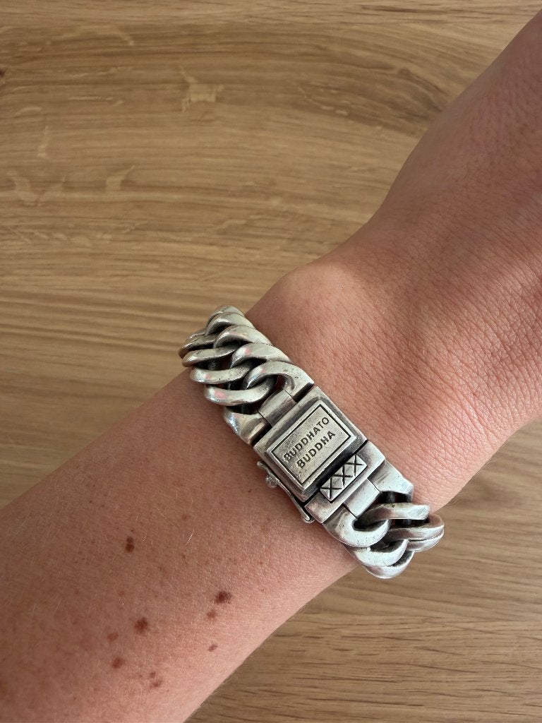 Buddha to buddha armband, Sieraden, Tassen en Uiterlijk, Armbanden, Ophalen of Verzenden, Gebruikt, Zilver, Zilver