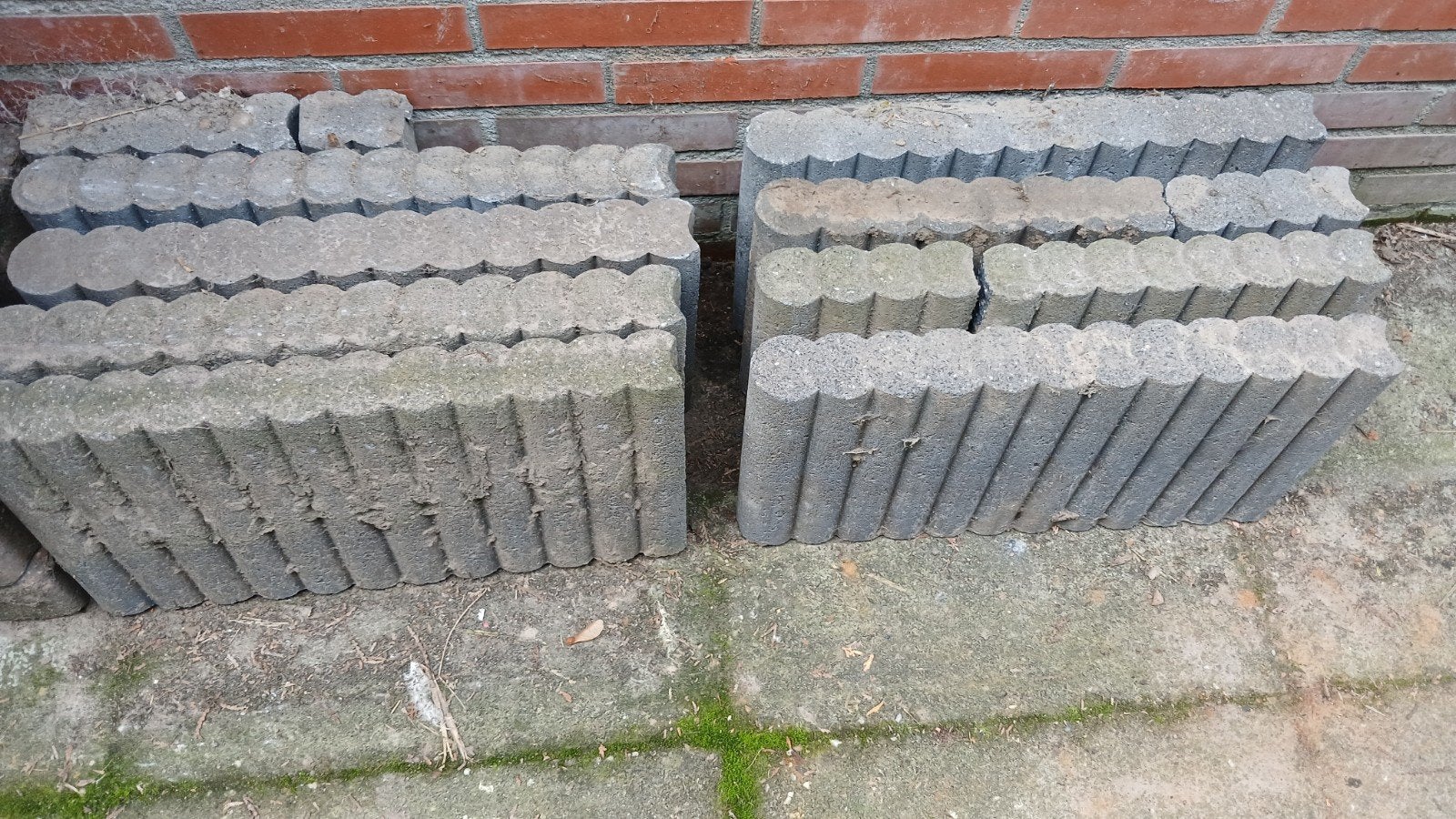 8 Gebruikte betonnen border/palissade elementen, Ophalen, Gebruikt, Minder dan 25 cm, Beton
