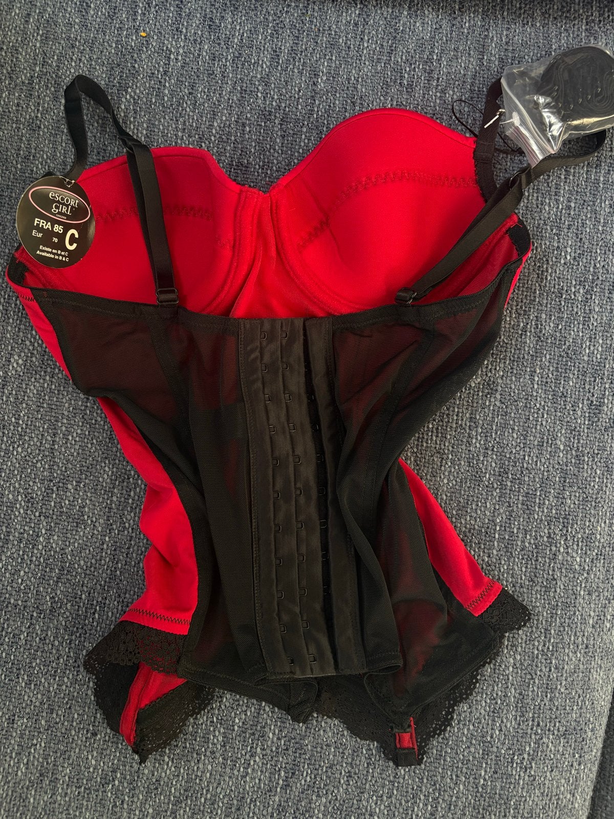 Coquette Top Rood met Zwarte Details en Pailletten Strik, Kleding | Dames, Ophalen of Verzenden, Rood, Body of Korset
