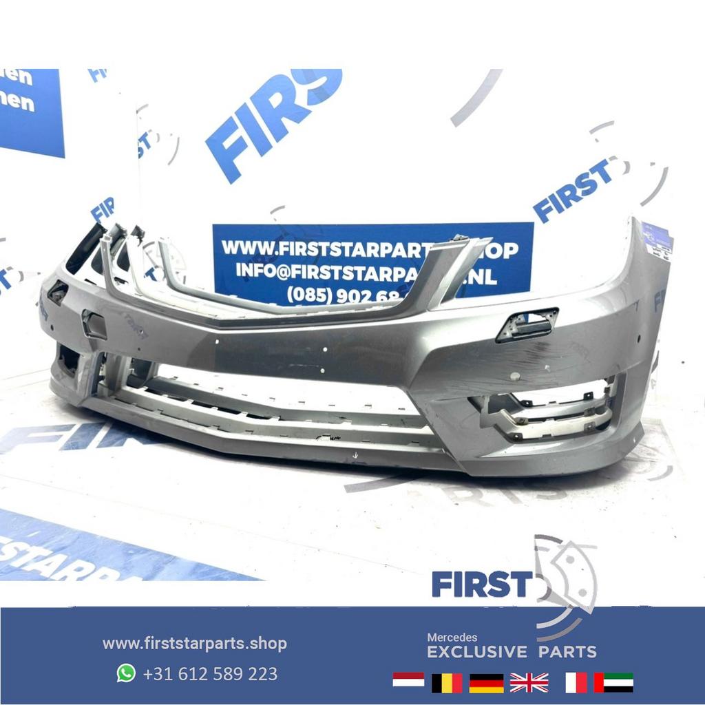W204 Facelift AMG voorbumper A2048807847 PDC zwart wit grijs, Gebruikt, -, Voor, Ophalen of Verzenden