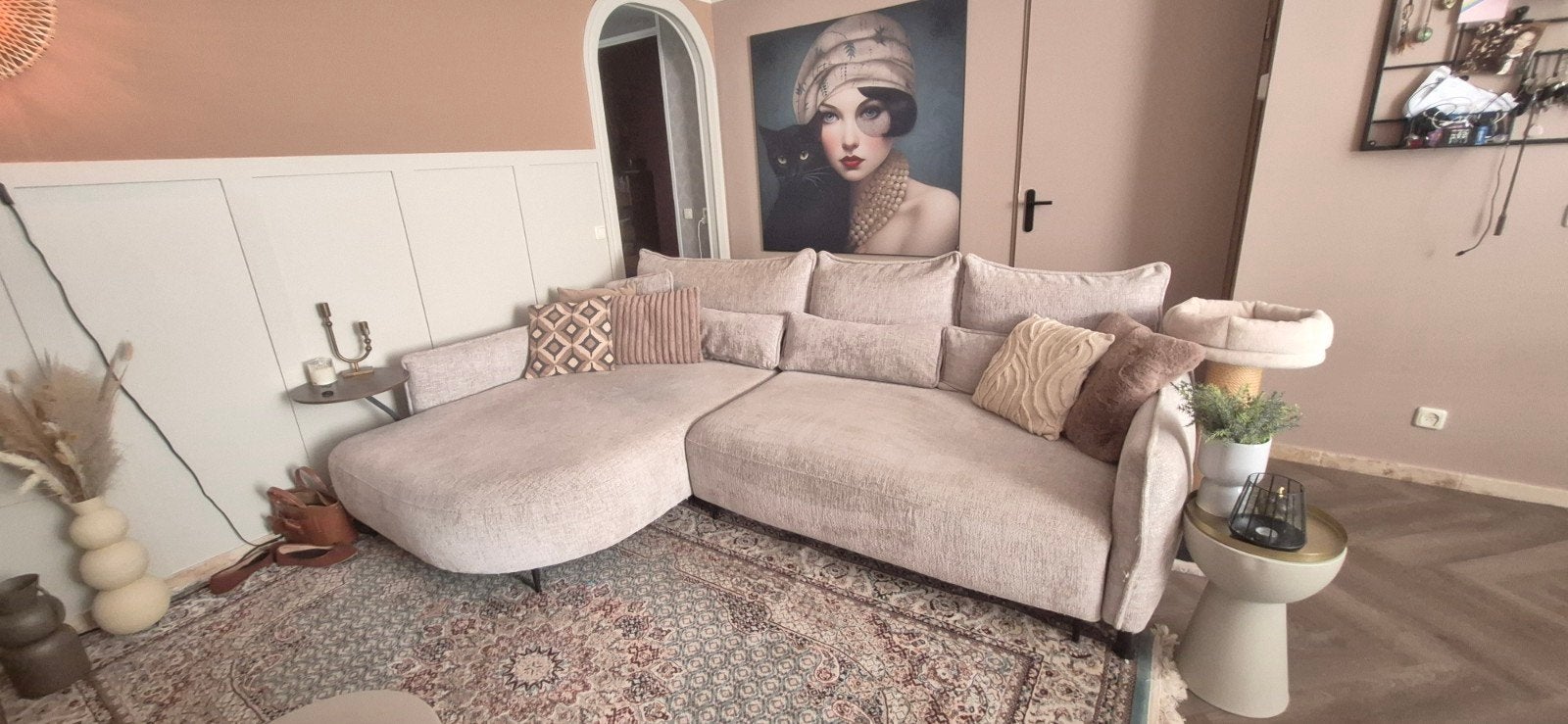 Lounge hoekbank - 3 jaar oud - Zo goed als nieuw, Ophalen, Zo goed als nieuw, Stof
