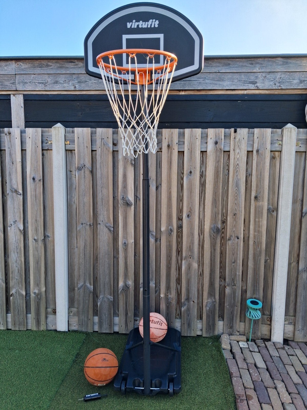 Virtufit Basketbal paal incl 2 ballen, Ophalen, Zo goed als nieuw, Ring, Bord of Paal
