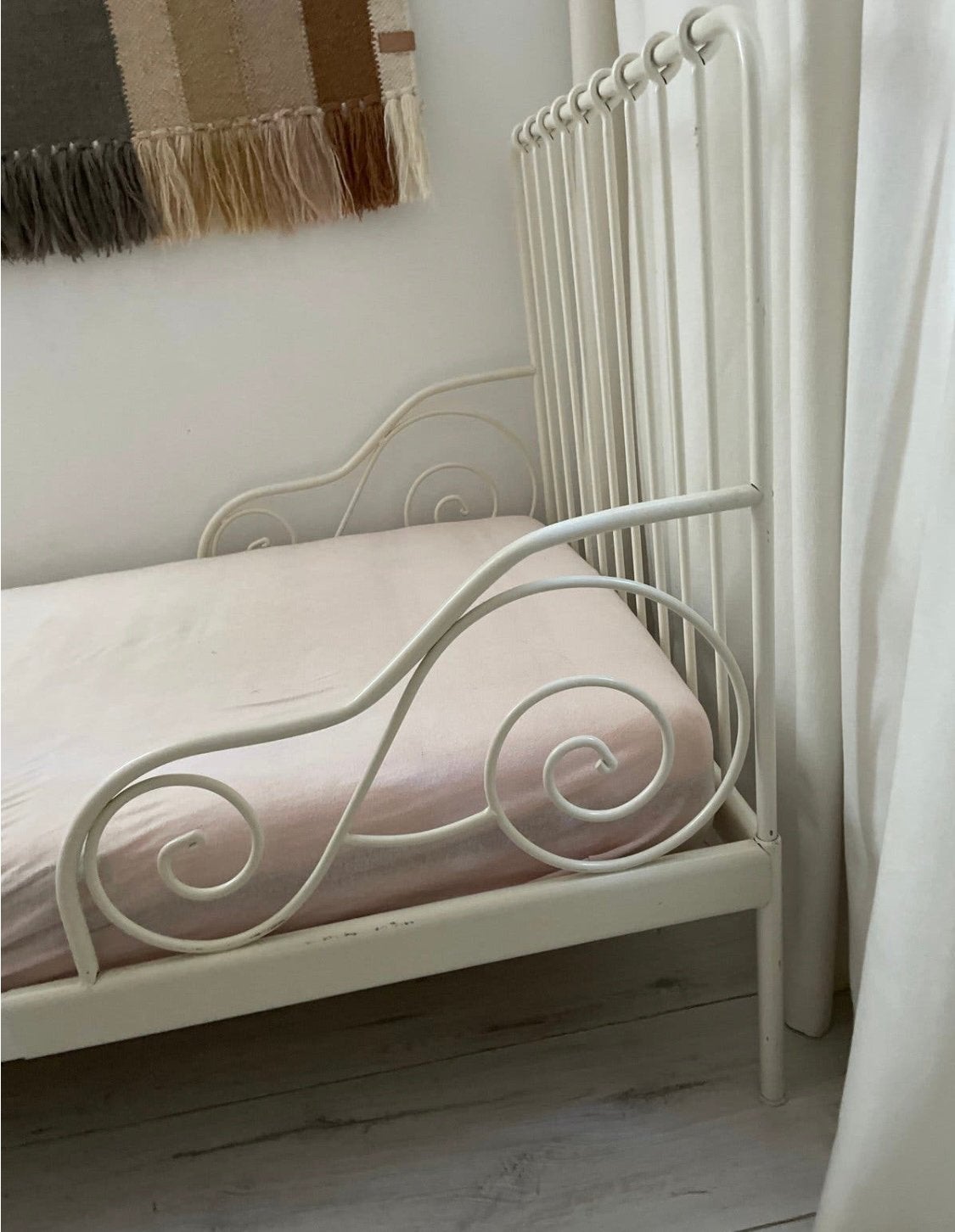 IKEA bed, lattenbodem en matras, Ophalen, 90 cm, Eenpersoons, Wit