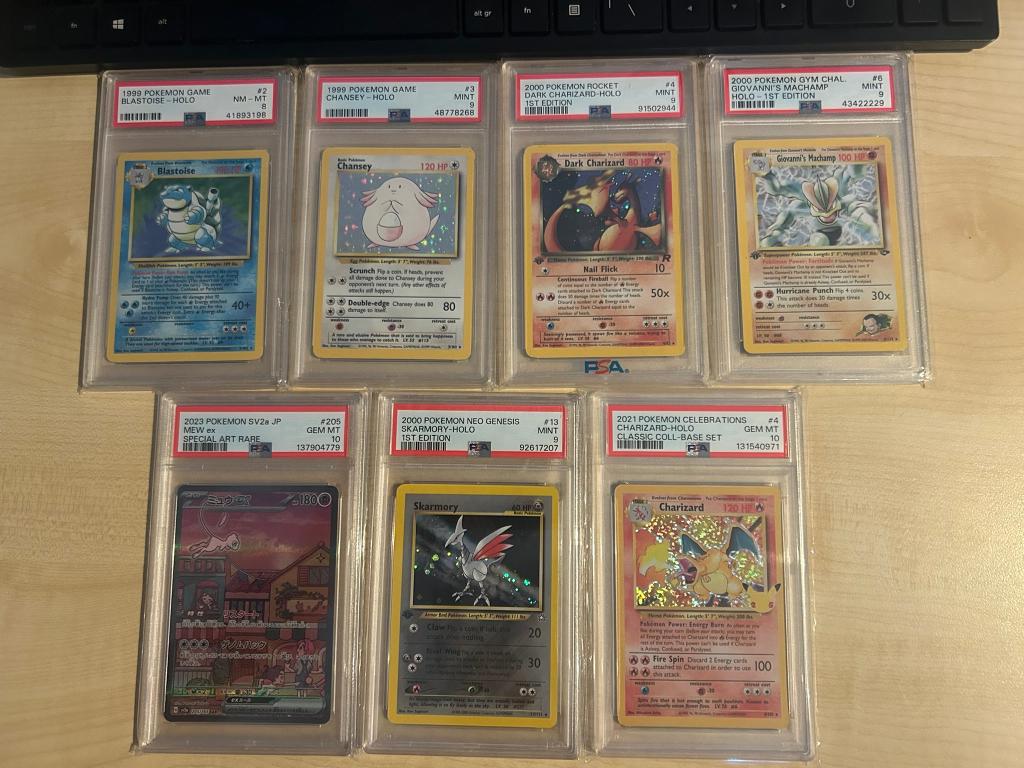 psa vintage wotc pokemonkaartjes(zie omschrijving), Ophalen of Verzenden, Zo goed als nieuw, Foil