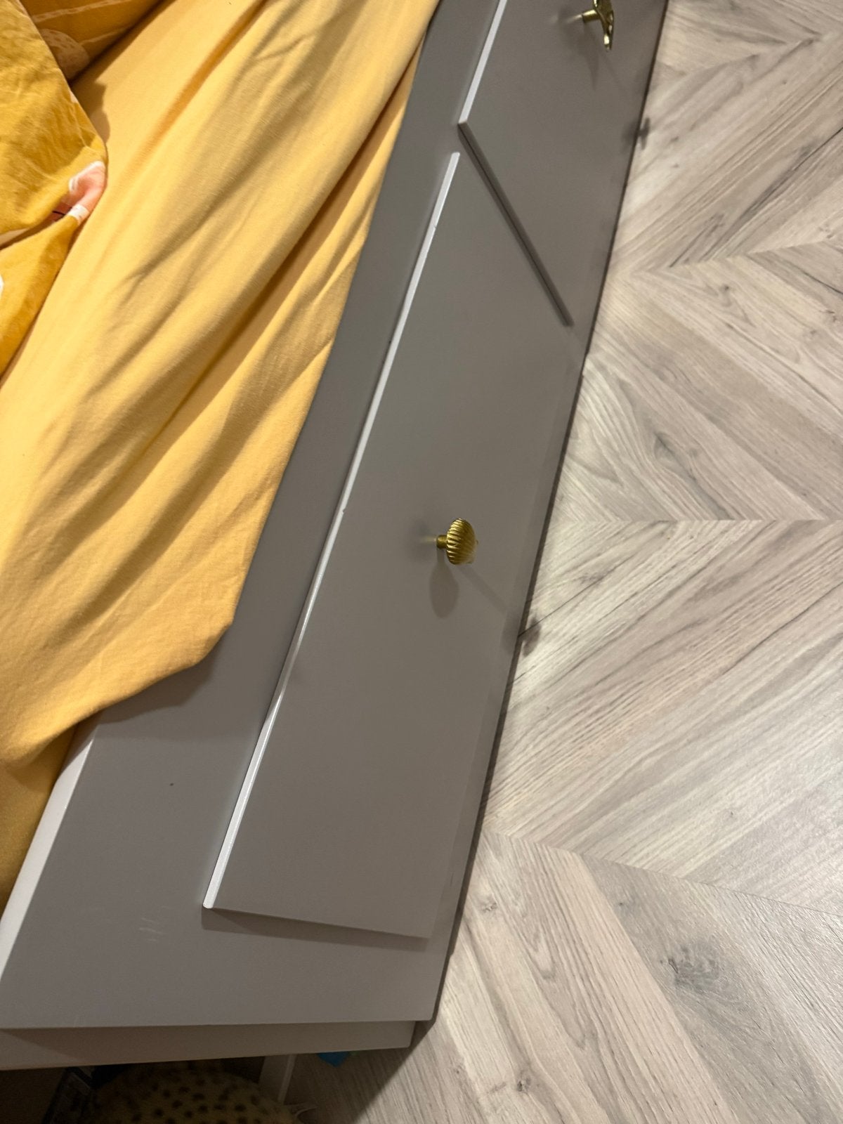 IKEA Hemnes bedbank met 3 lades - Grijs, Gebruikt, Eenpersoons, Ophalen of Verzenden, 80 cm