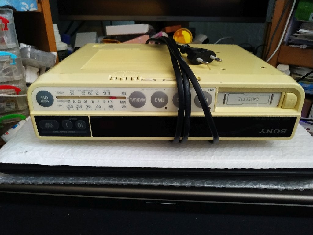 Sony ICF-C560L radio met cassette recorder en klok, Ophalen of Verzenden, Gebruikt, Cassettedeck, Sony