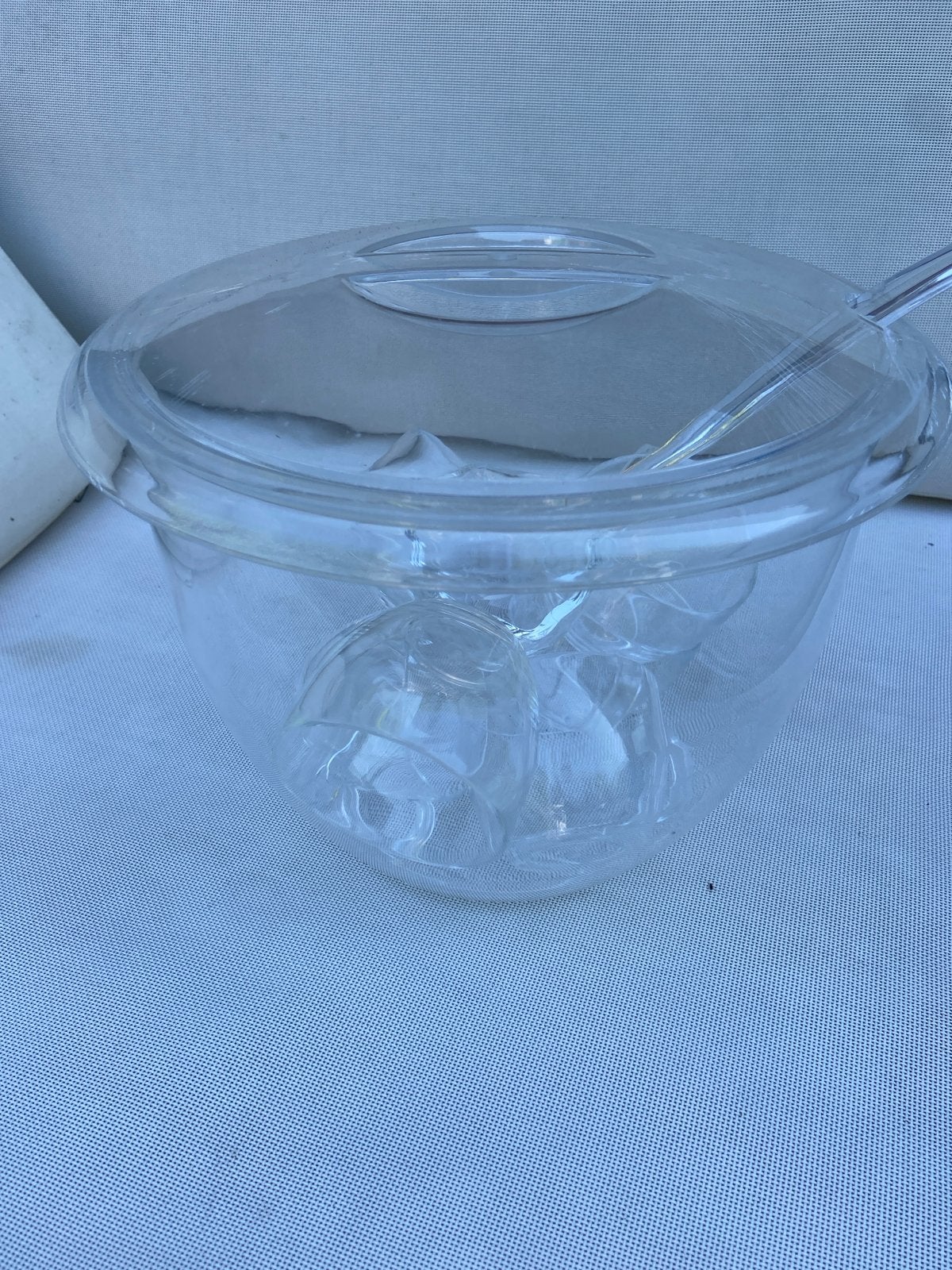 Grote Punch Bowl Set met Lepel en 6 Bekers, Ophalen, Kunststof, Wit, Overige merken