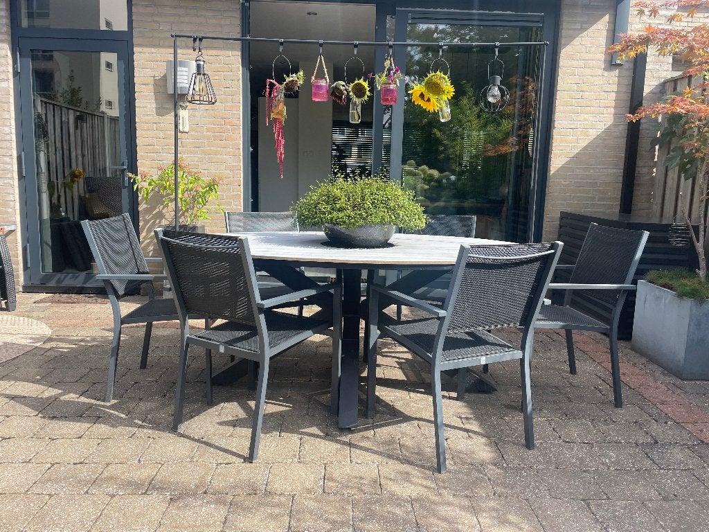 tuinset, Ophalen, Gebruikt, Ovaal, Hout
