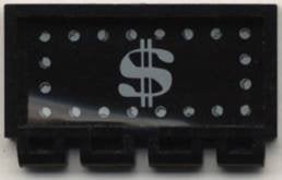 Lego Hinge Train Gate 2 x 4 with Dollar Sign Pattern Sticker, Kinderen en Baby's, Speelgoed | Duplo en Lego, Gebruikt, Overige thema's