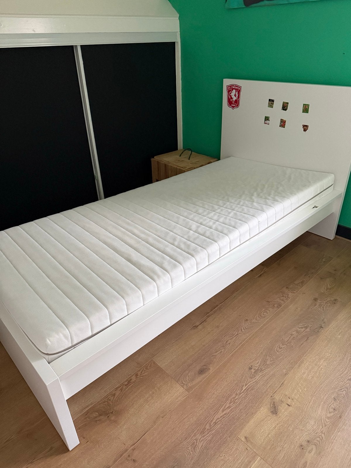 IKEA Malm eenpersoonsbed wit - met lattenbodem en matras, Ophalen, 100 cm, Eenpersoons, Wit