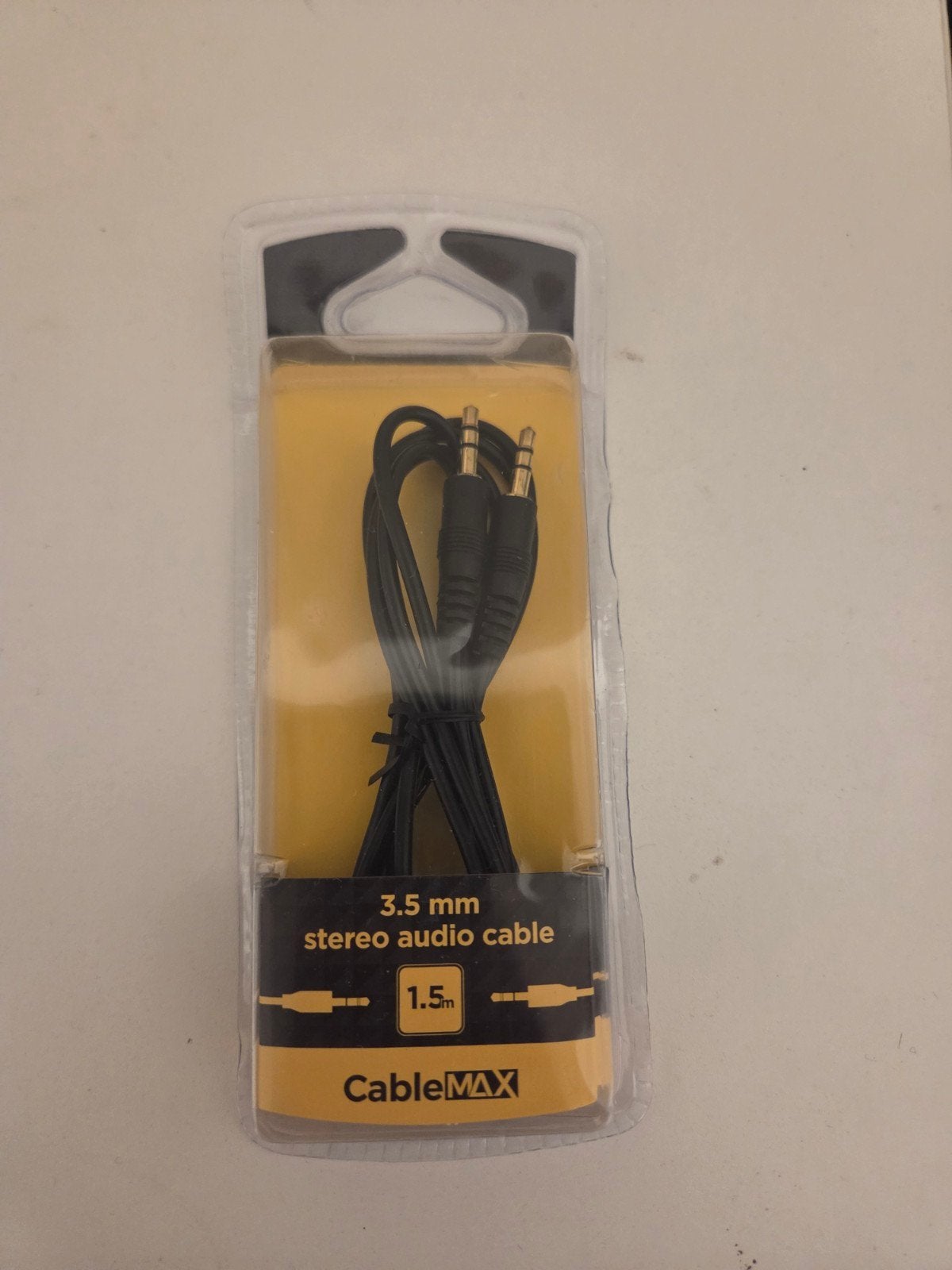 Nieuwe CableMAX 3.5 mm stereo audiokabel 1.5m, Ophalen of Verzenden, Nieuw, Minder dan 2 meter, Overige kabels