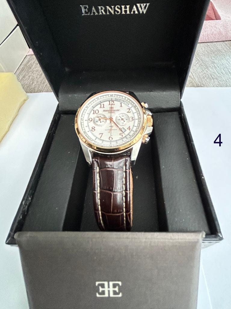 Herenhorloge Earnshaw, Sieraden, Tassen en Uiterlijk, Horloges | Heren, Overige merken, Overige materialen, Leer, Polshorloge