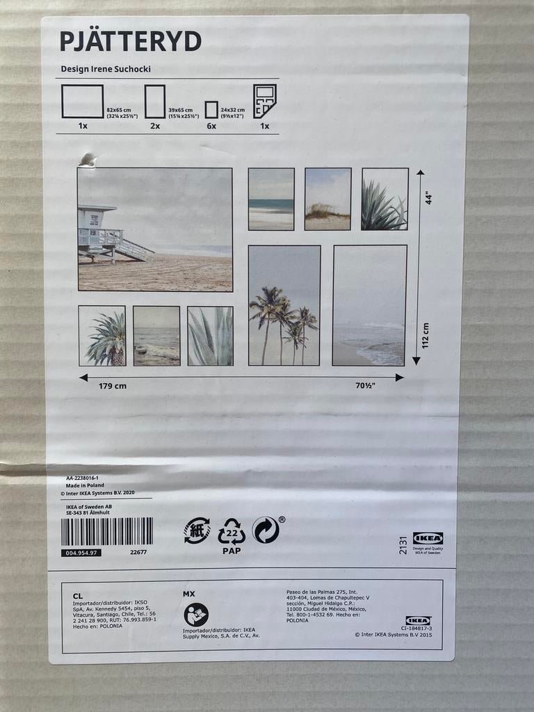IKEA PJÄTTERYD canvas strand NIEUW, Ophalen, 179 cm, 112 cm, Blauw