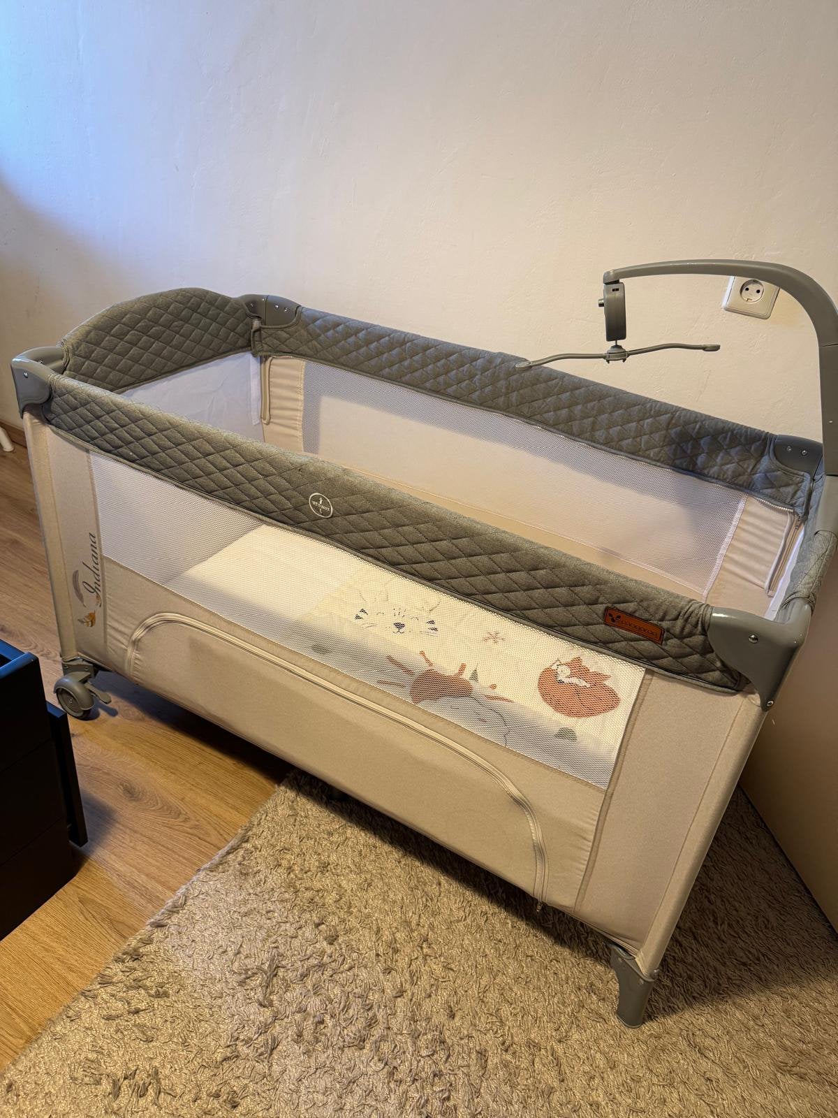 Cangaroo Indiana Grey Campingbed inclusief matras, Ophalen, Zo goed als nieuw, Minder dan 140 cm, Minder dan 70 cm