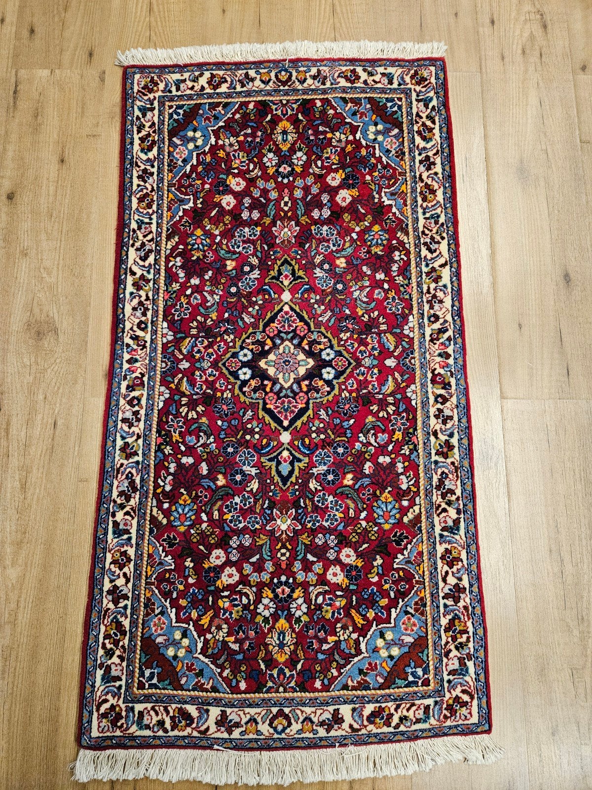 Handgeknoopt perzisch tapijt sarough 134x64, Info@SlatsAntiek.nl, 100 tot 150 cm, Perzisch, Vof Slats Antiek