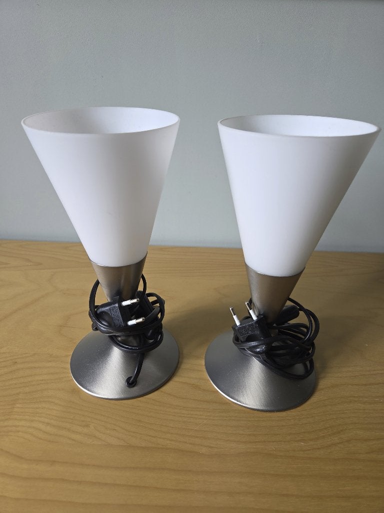 Twee (Nacht)kastlampen, Ophalen, Zo goed als nieuw, Glas