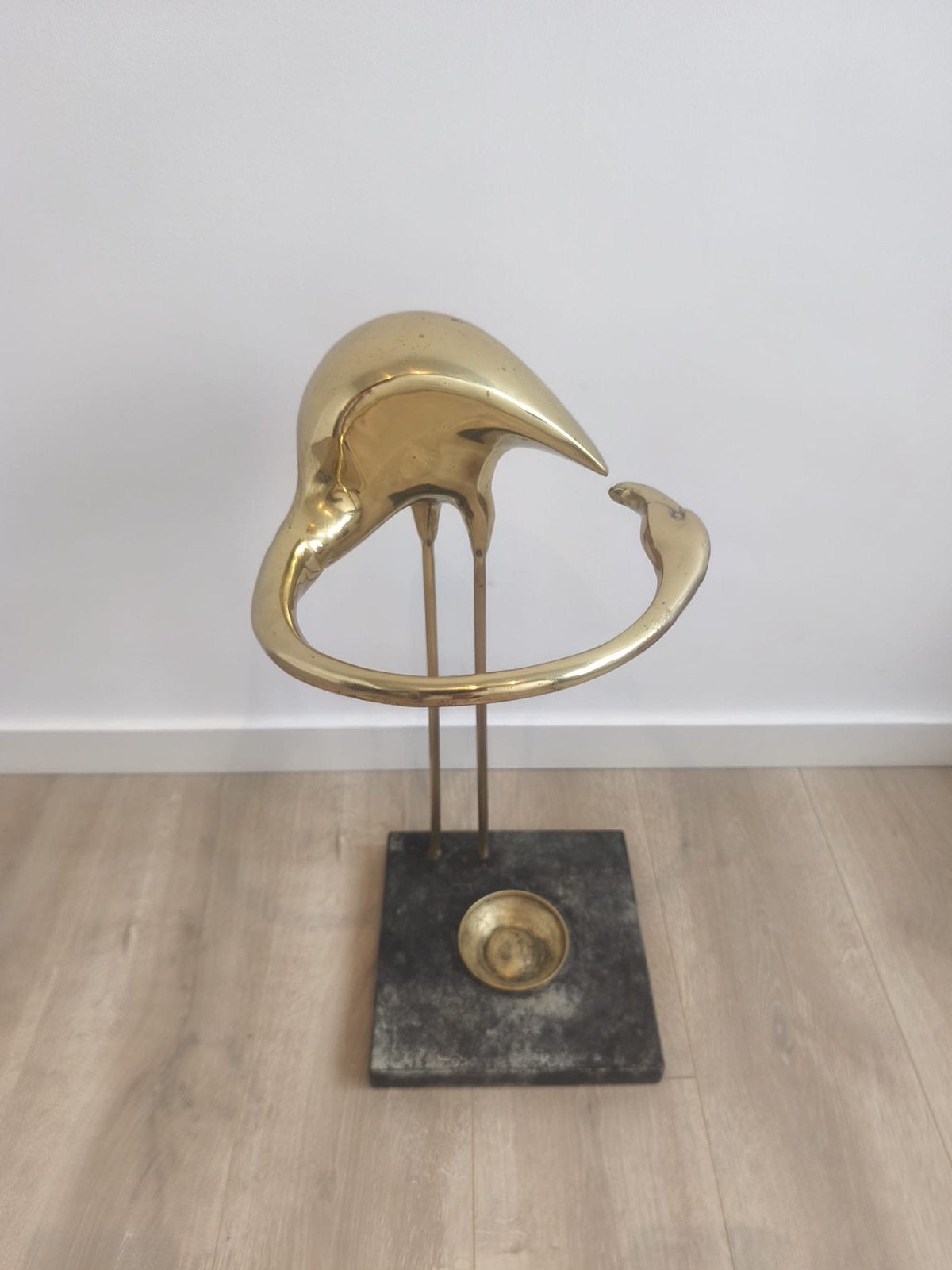 Vintage Hollywood Regency Flamingo Paraplubak - Willy Daro, Goud, Ophalen of Verzenden, Metaal, Overige typen