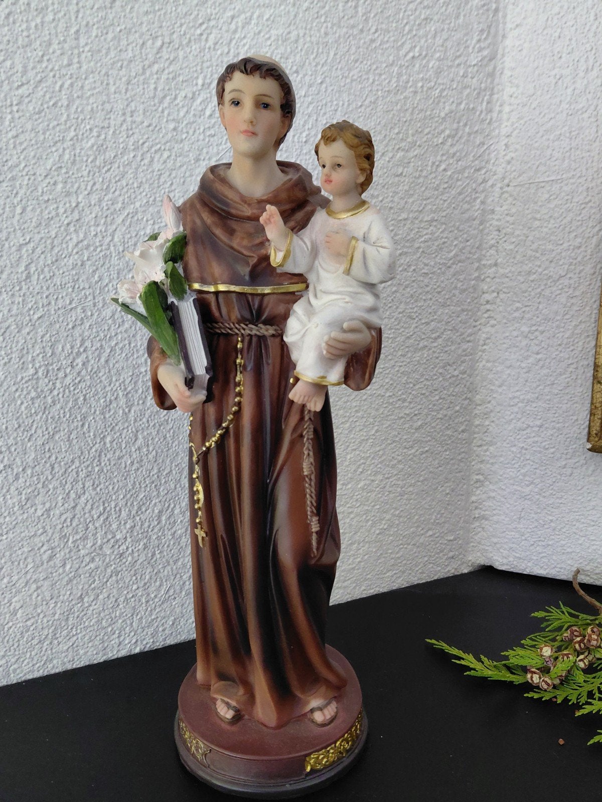 Heilige Antonius beeld van polyester, 30 cm hoog, Ophalen of Verzenden