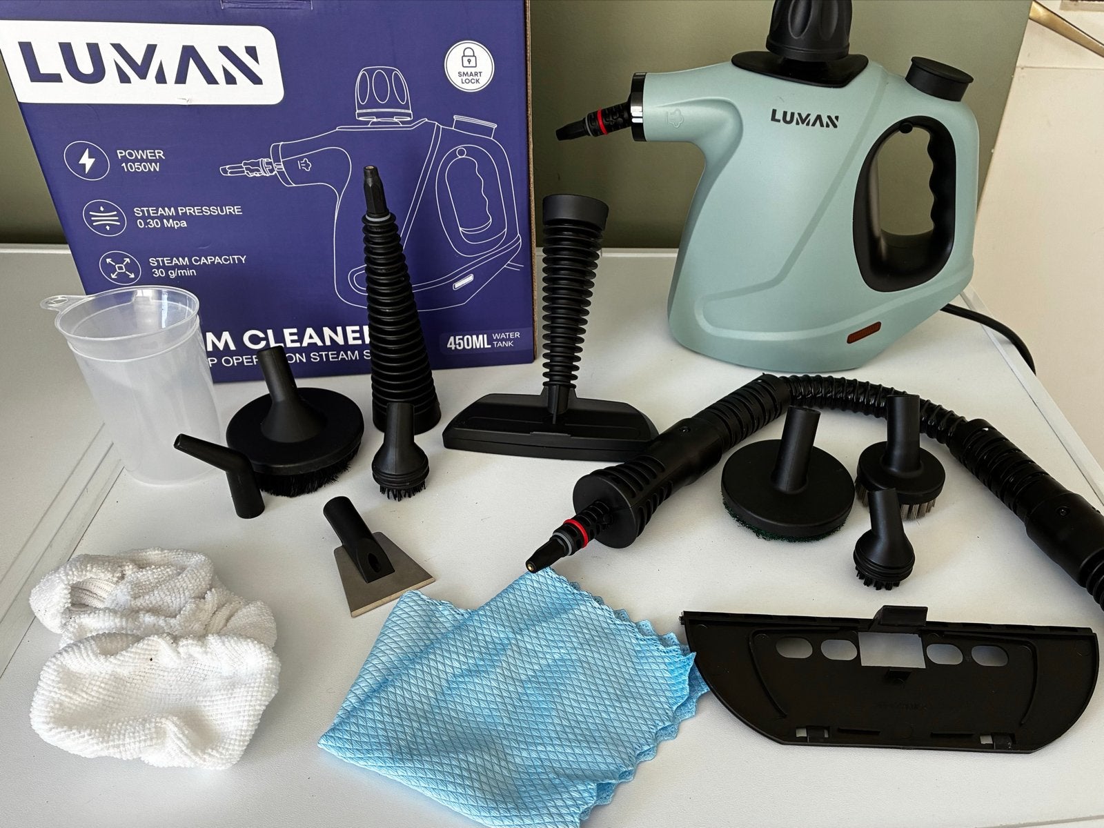 LUMAN Stoomreiniger - Slechts 1 keer gebruikt, Ophalen of Verzenden, Minder dan 1200 watt, Overige merken, Inclusief accessoires