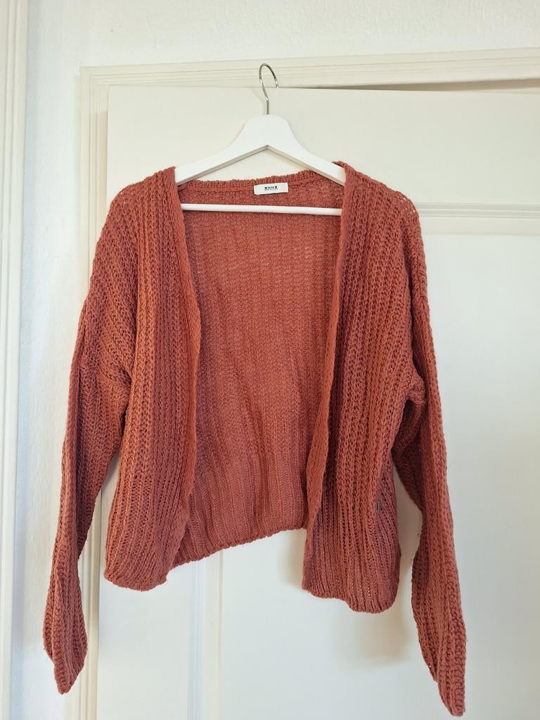 Anna vest roestbruin/oud roze, maat XL valt als L, Ophalen of Verzenden