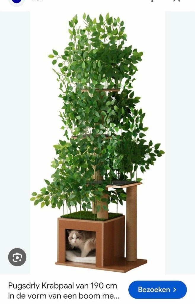 pugsdrly krabpaal - krabboom van 190 cm met 4 platforms, Dieren en Toebehoren, Ophalen, Zo goed als nieuw, Krabpaal