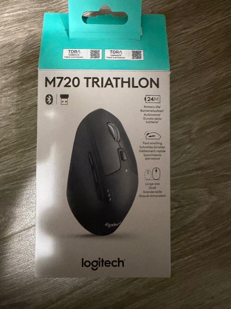 Logitech M720 Triathlon draadloze muis - nieuw, Rechtshandig, Muis, Ergonomisch, Logitech