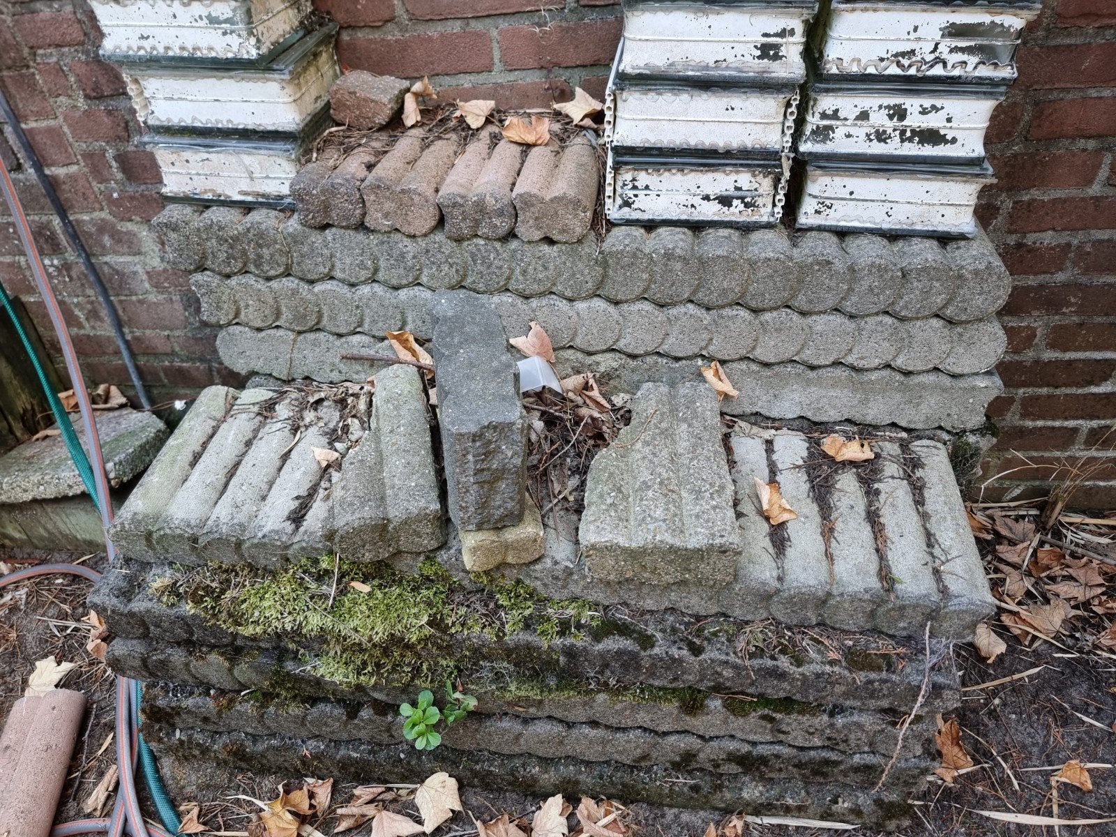 Gebruikte betonnen terrasbanden, Ophalen, Gebruikt, Klinkers, 10 m² of meer