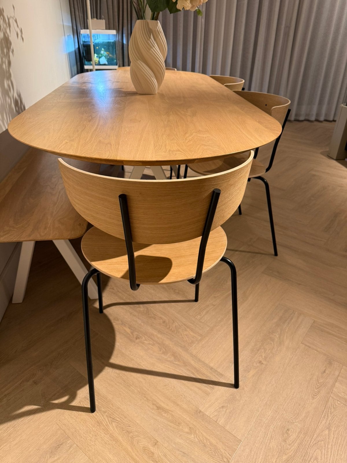 Ferm living eettafel stoel, Ophalen, Zo goed als nieuw, Rechthoekig, 50 tot 100 cm