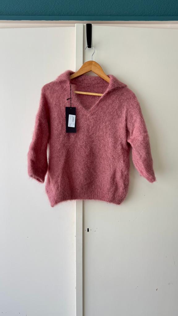 Italian Casual mohair trui M 36 38 40 roze fuzzy romantic, Italian Casual, Nieuw, Ophalen of Verzenden, Roze