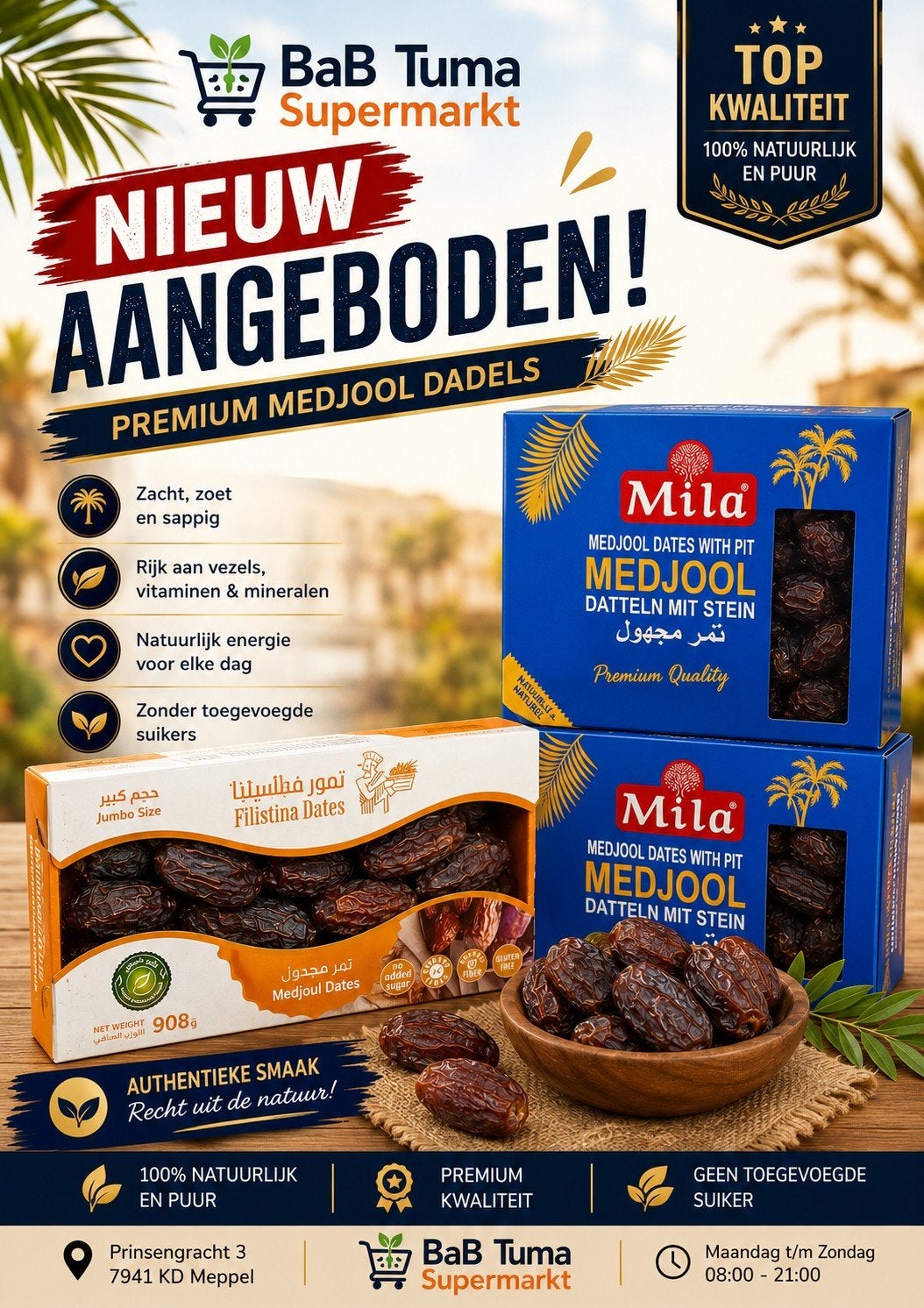 Medjool dadels, Ophalen of Verzenden