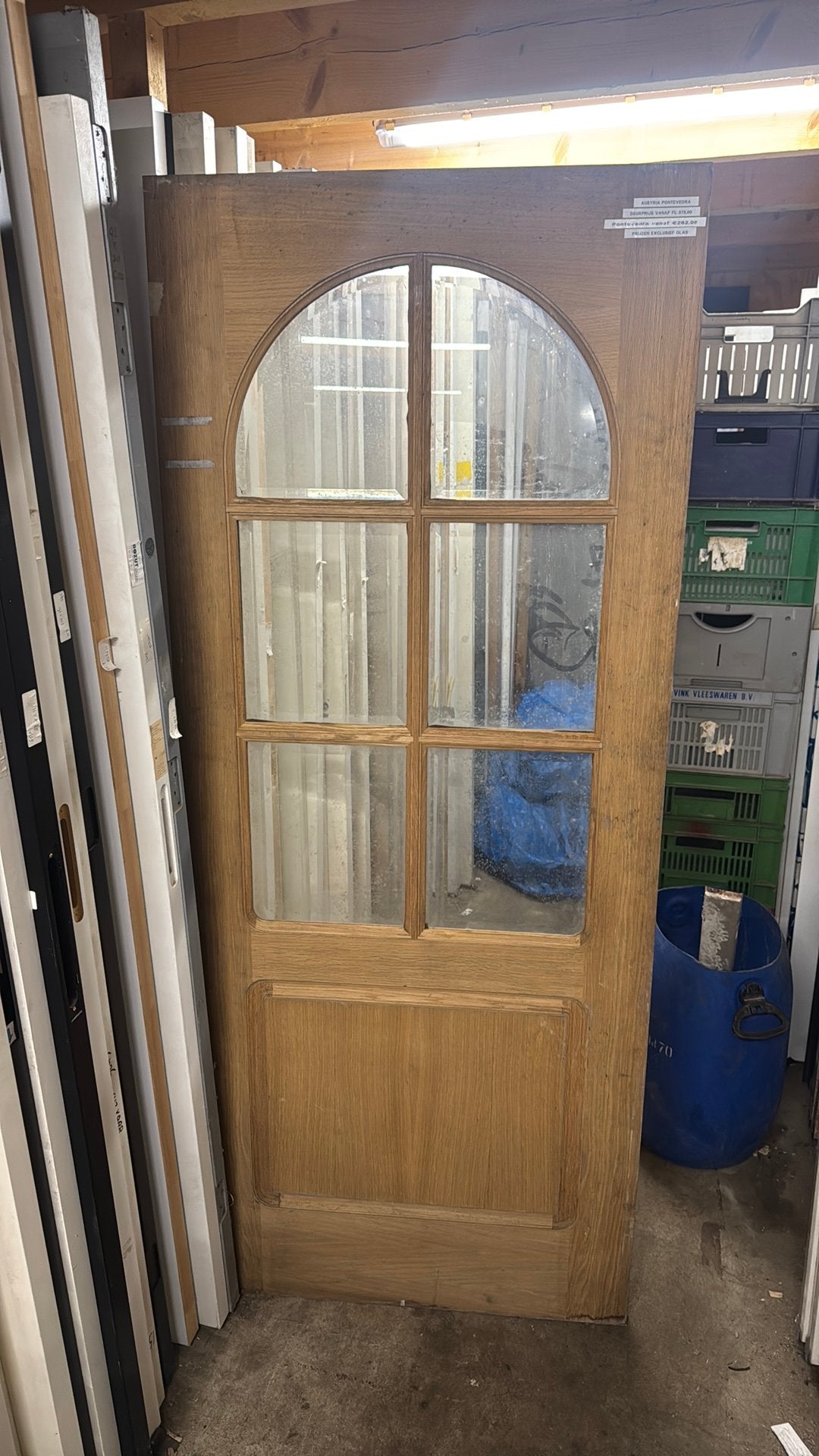 Stompe paneeldeur 83x201.5 cm facetglas nr 931, Doe-het-zelf en Verbouw, Ophalen, 80 tot 100 cm, Binnendeur, Nieuw