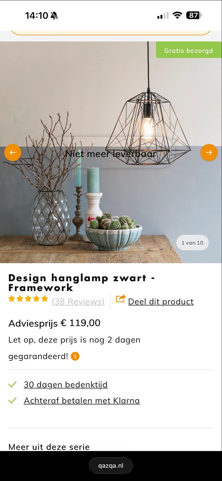 Design hanglamp zwart - Framework, Ophalen, Zo goed als nieuw, Metaal