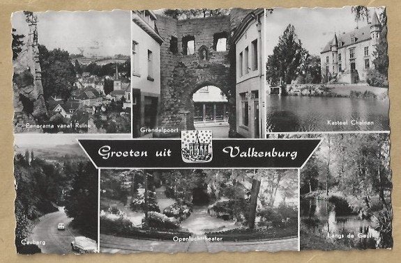 Oude ansichtkaart Valkenburg - Groeten uit Valkenburg, Verzamelen, Ophalen of Verzenden, 1960 tot 1980, Gelopen, Limburg