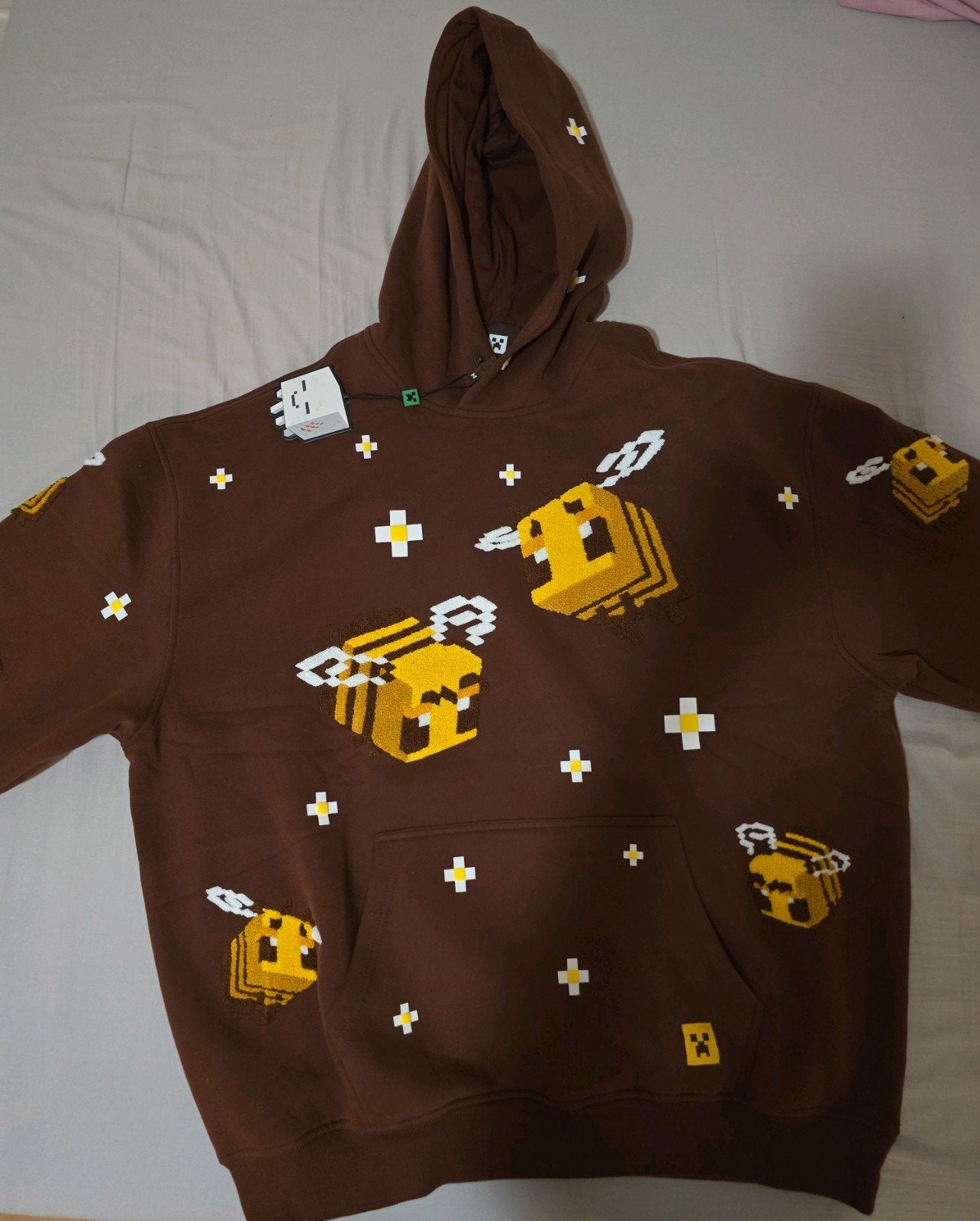 Minecraft x CoolShirtz Bee Hoodie, Kleding | Dames, Tops, Bruin, Nieuw, Lange mouw, COOLSHIRTZ
