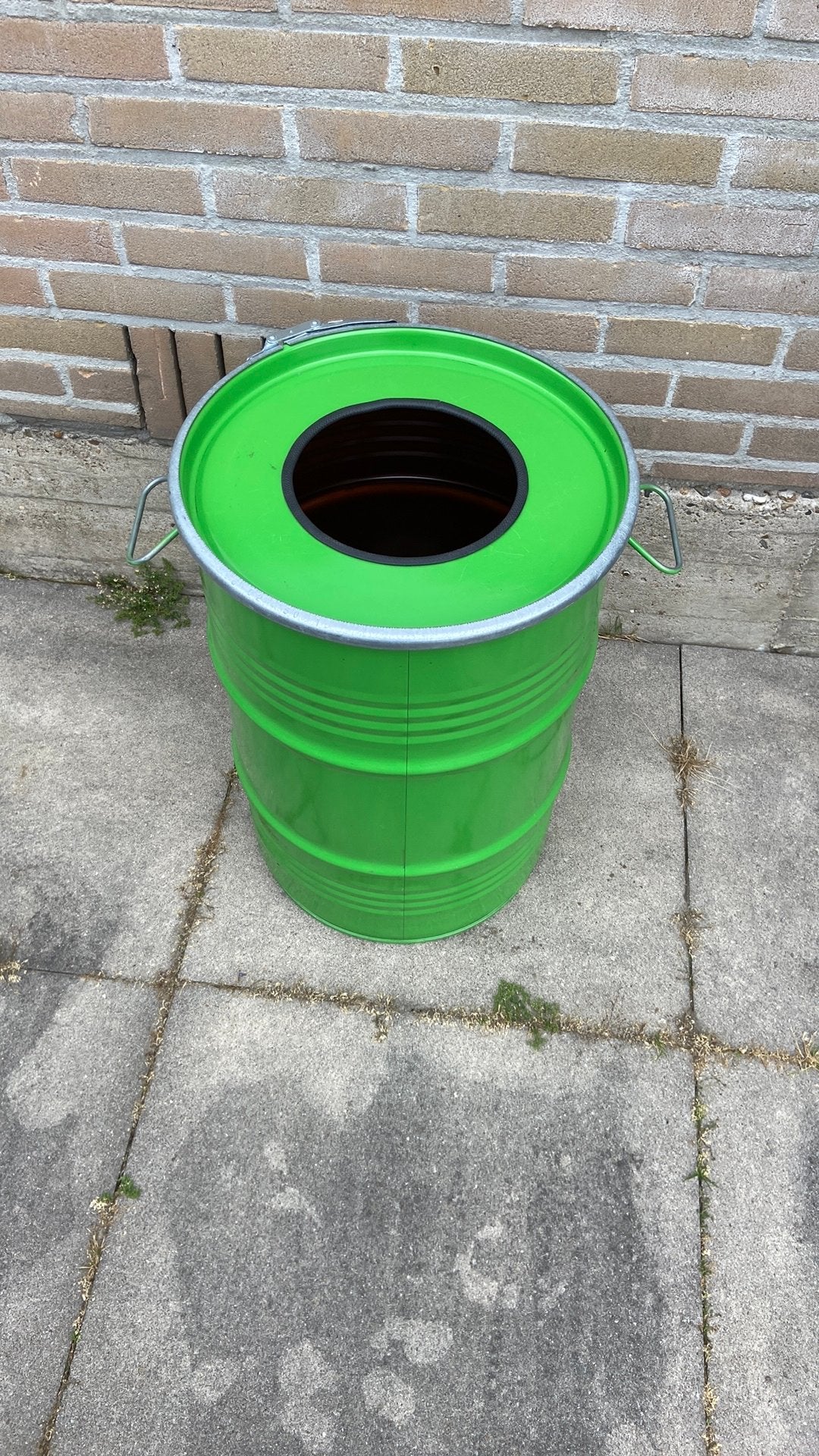 Mancave oliedrum afvalbak, 40 liter of meer, Ophalen, Zo goed als nieuw, 75 cm of meer