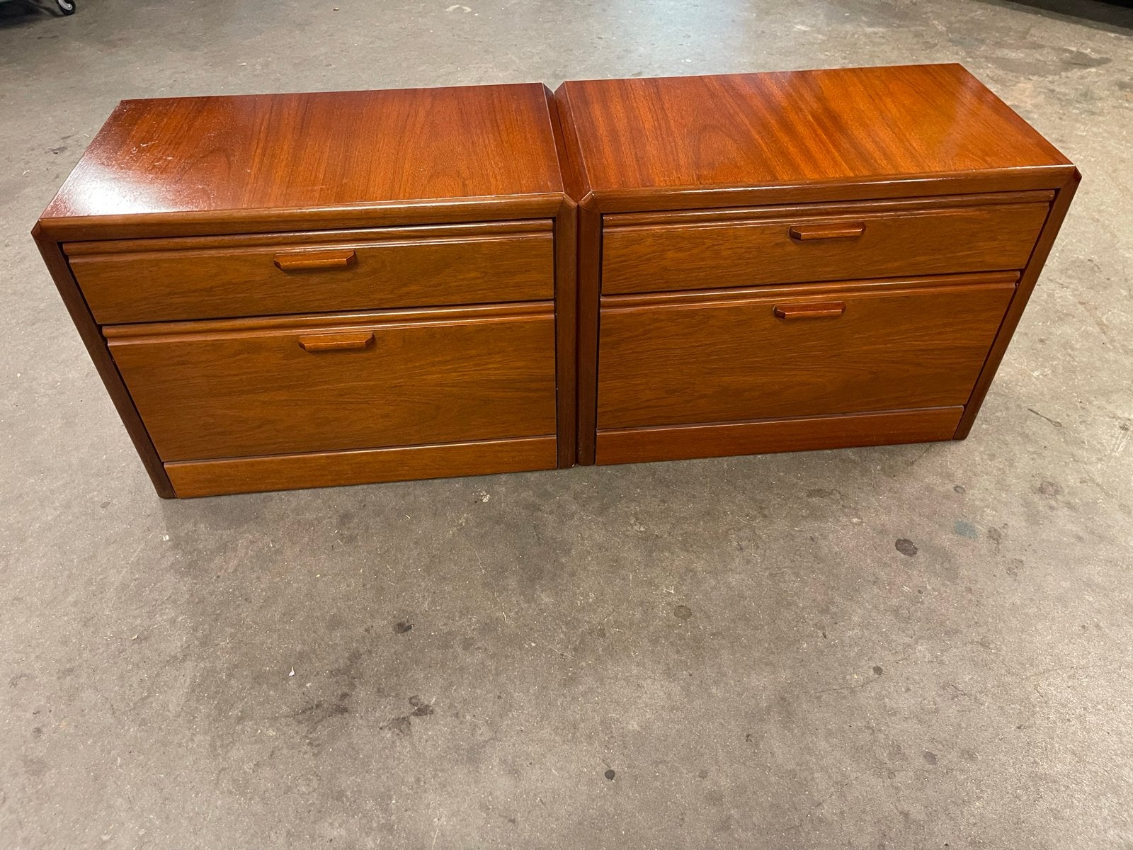 Vintage Hülsta Nachtkastjes - Set van 2 - Teakhout jaren 60, Ophalen, Gebruikt, 45 tot 65 cm, Minder dan 55 cm