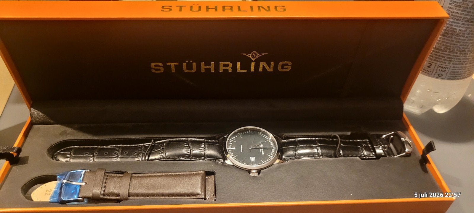 Stuhrling Horloge - Zwitsers Uurwerk, Overige merken, Leer, Staal, Polshorloge