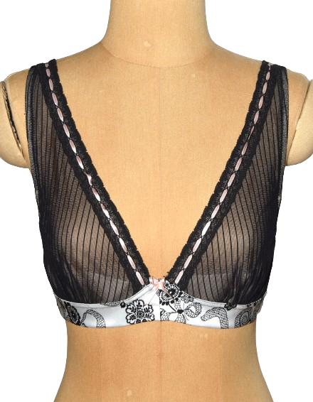 Nieuwe Chantal Thomass bh, gaas stripe, zwart, Mt. 75 C, Chantal Thomass, Verzenden, Zwart, BH