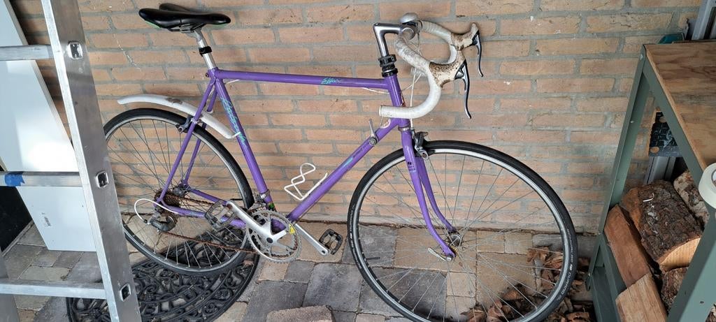 Vintage racefiets, paars, 14 versnellingen, Shimano Exage, Fietsen en Brommers, 28 inch, Gebruikt, 53 tot 57 cm, Ophalen