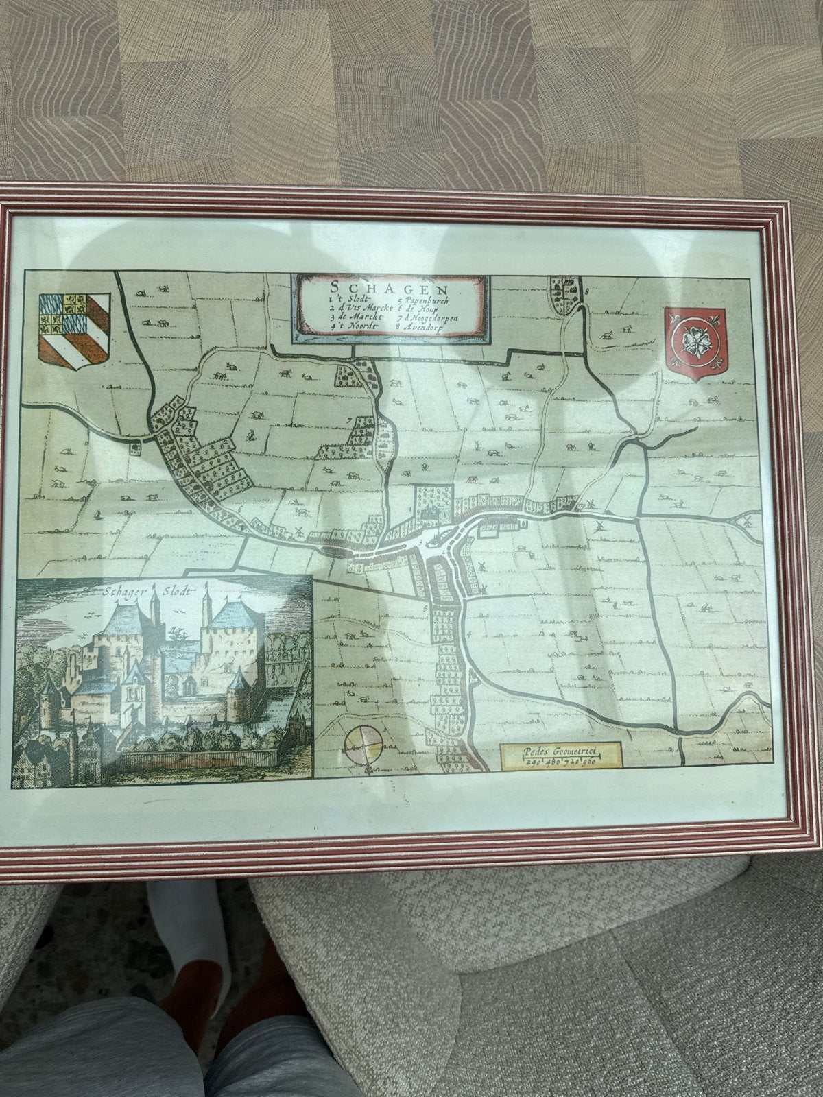 Ingelijste historische kaart van Schagen, Ophalen, 1800 tot 2000, Nederland, Landkaart