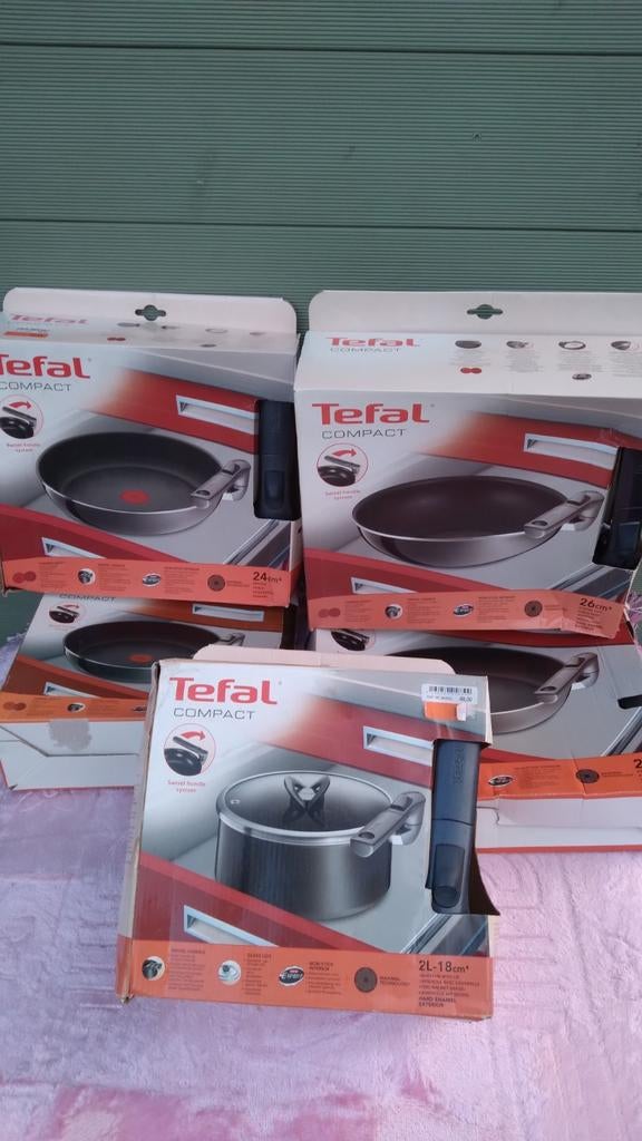 Tefal pannenset Compact Swivle Handle 5-delige, Verzenden, Nieuw, Pannenset