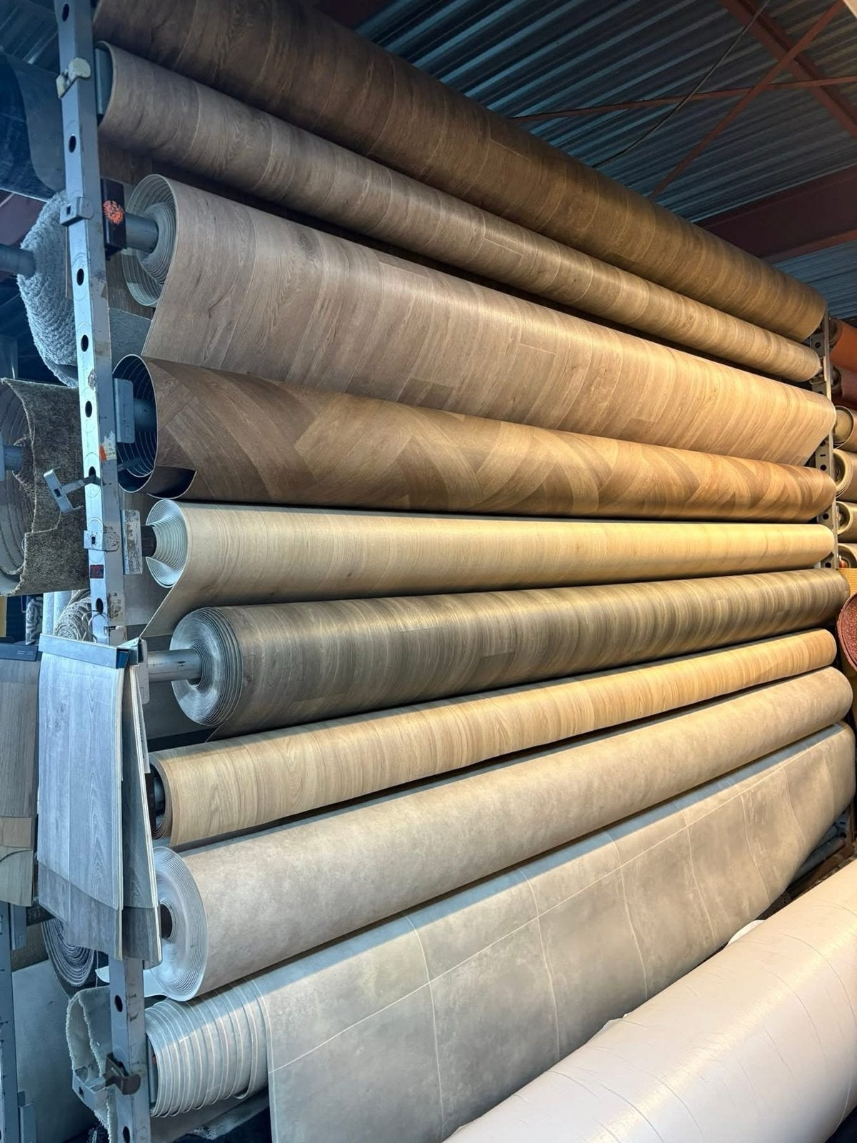 Diverse rollen vinyl vloerbedekking - Nieuw, Crème, Vinyl, 75 m² of meer, Nieuw